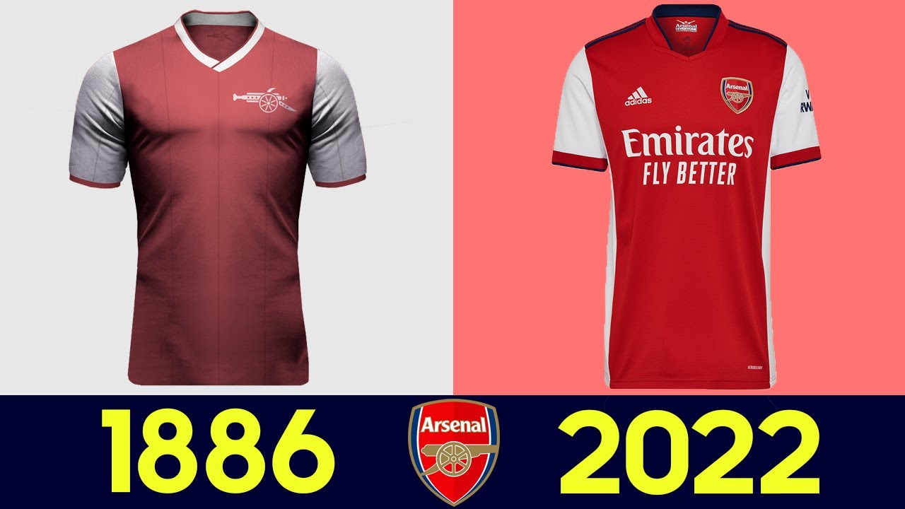 The Evolution of Arsenal Football Kit 2021-22 (2022) | All Arsenal Football Jerseys in History 21/22
