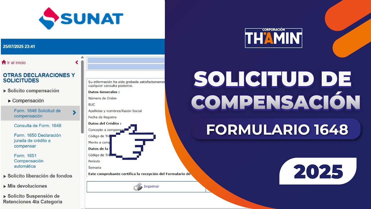 Solicitud de compensación | Formulario virtual 1648 SUNAT