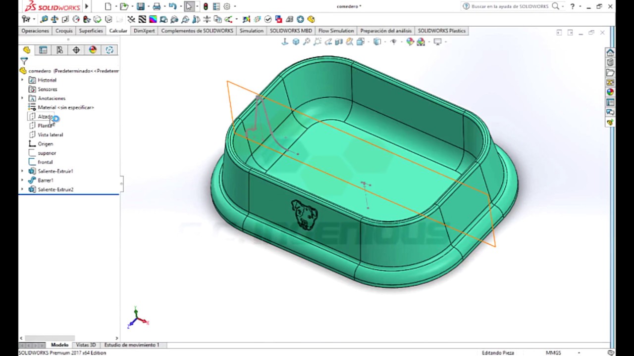 solidworks material y peso