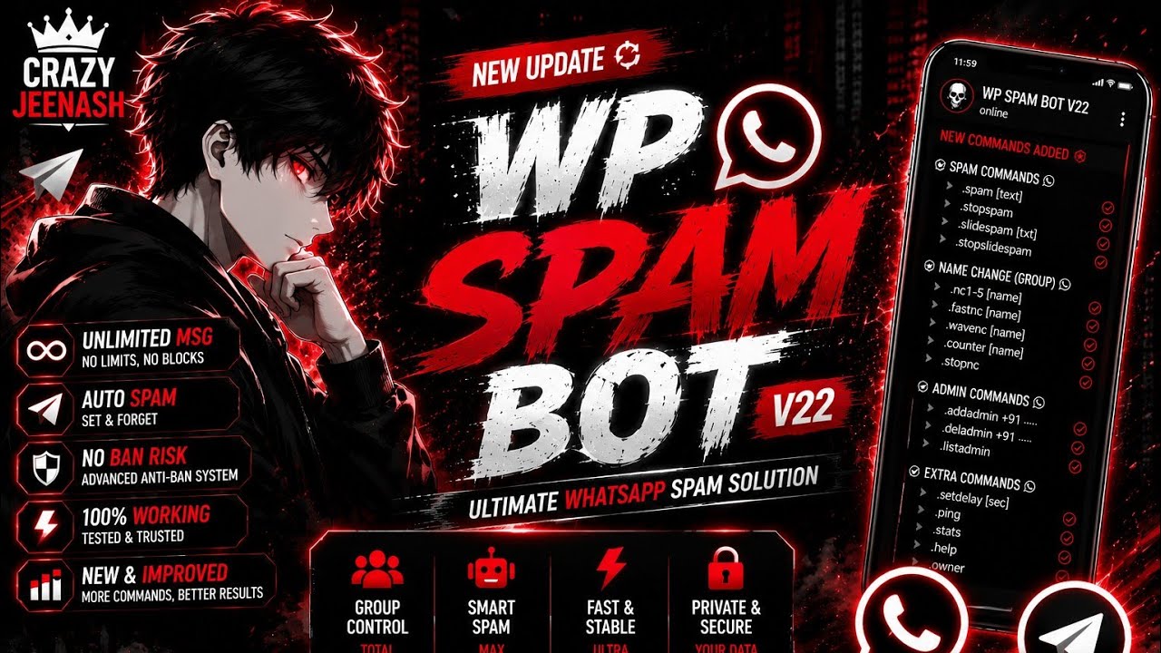 WhatsApp Ultra Spam Bot 💀 Unlimited Messages
