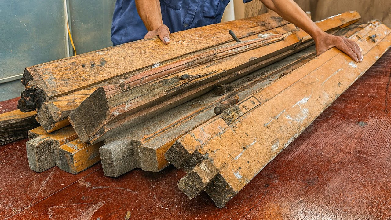 Turn Hardwood From Old Wooden Door Frames Into High Value Furniture // Incredible Process