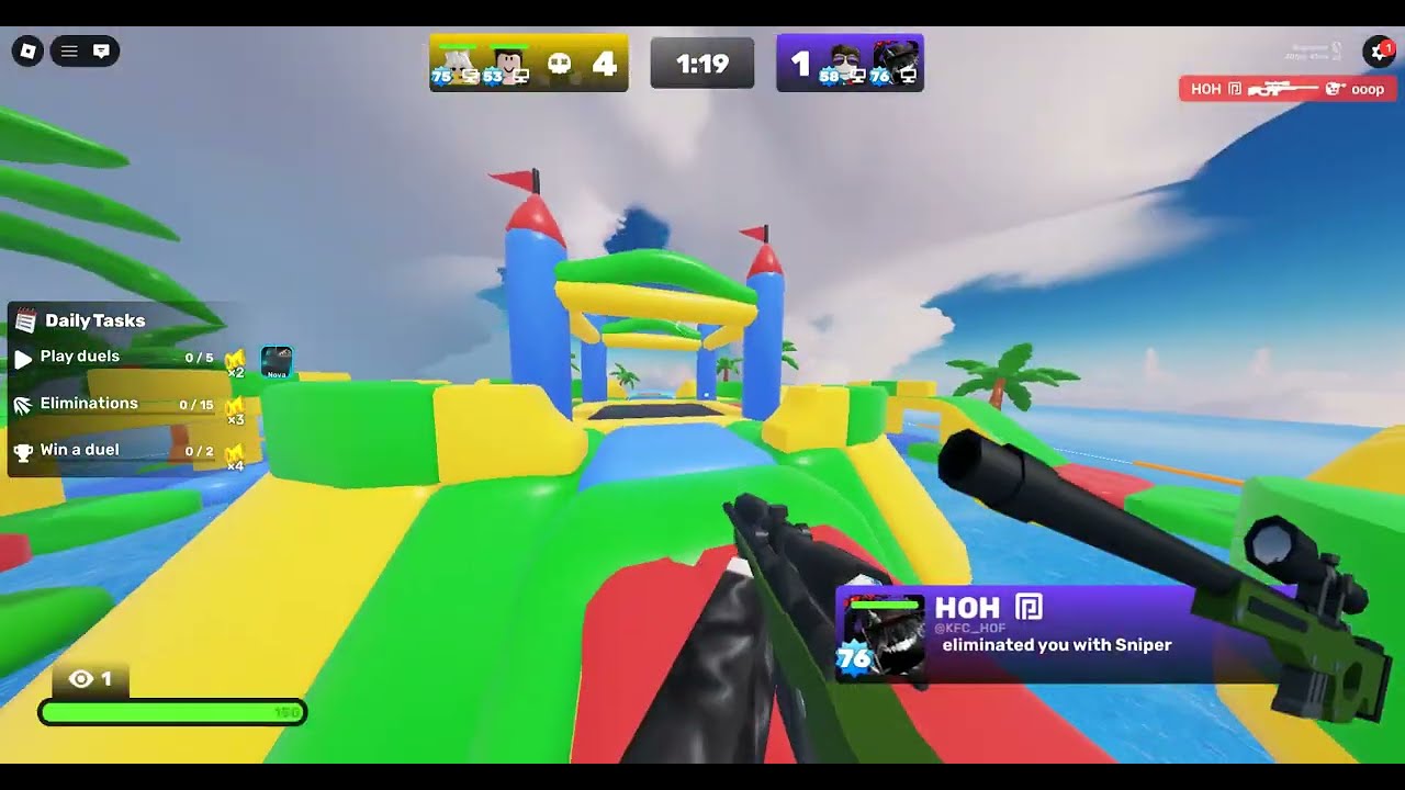 今天兩個狙擊槍3v2，#roblox #rivals #gaming