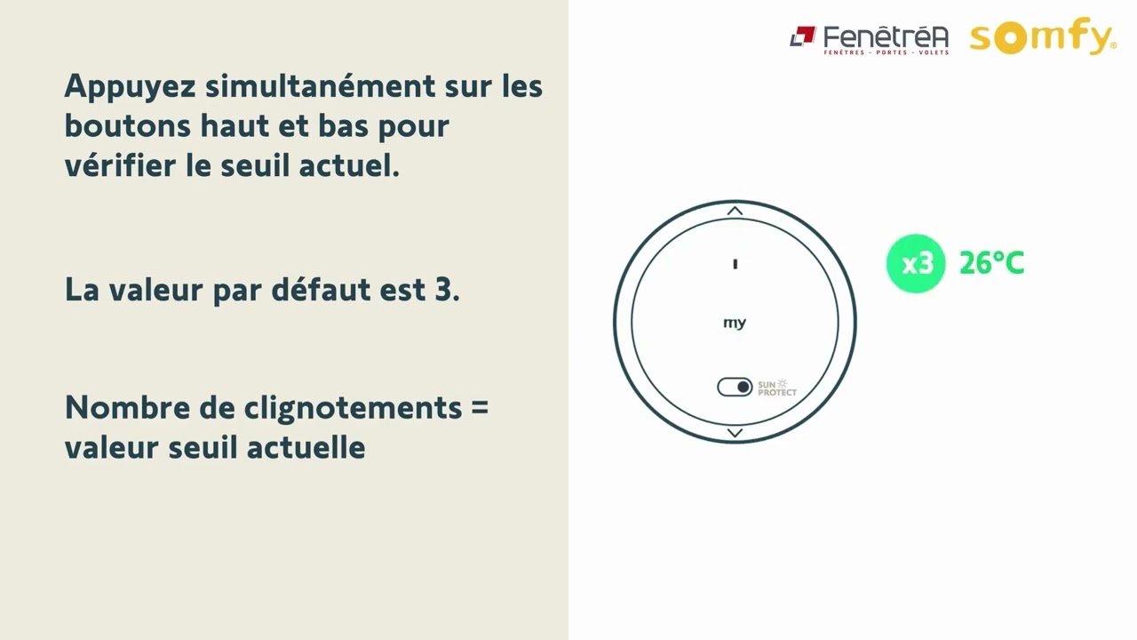 Réglage de la télécommande Somfy Amy io