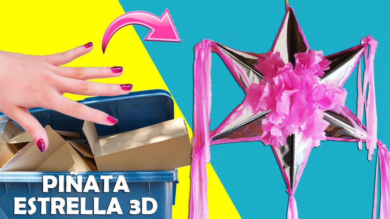 DIY | COMO HACER UNA PIÑATA EN FORMA DE ESTRELLA 3D | PIÑATA NAVIDEÑA