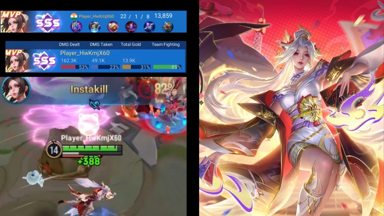 Mai shiranui 22kills gameplay india hok best mage