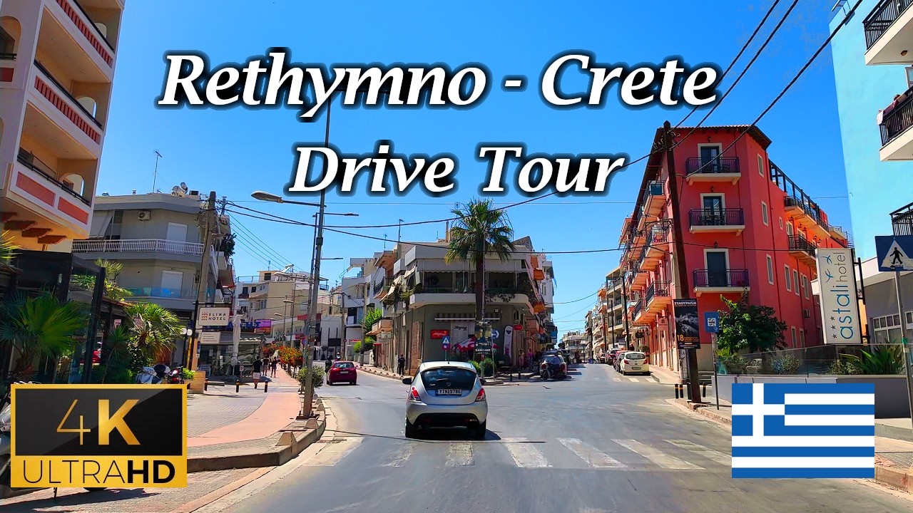 ⁴ᴷ⁶⁰ 🇬🇷 Rethymno, Crete ☀️Drive tour around the city ☀️ (June 2025) [4K]