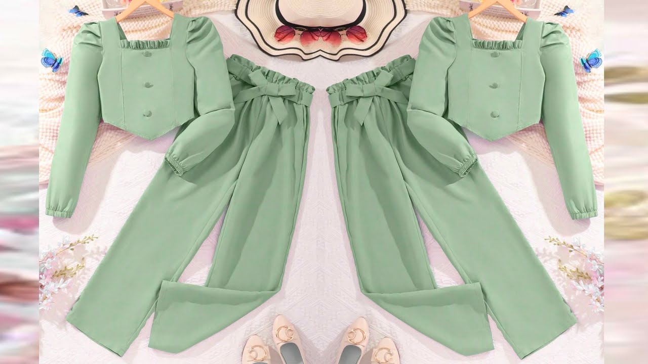 EASY DIY Baby Co-Ord Set | Viral Puff Sleeve Crop Top & Paperbag Pants Cutting & Stitching