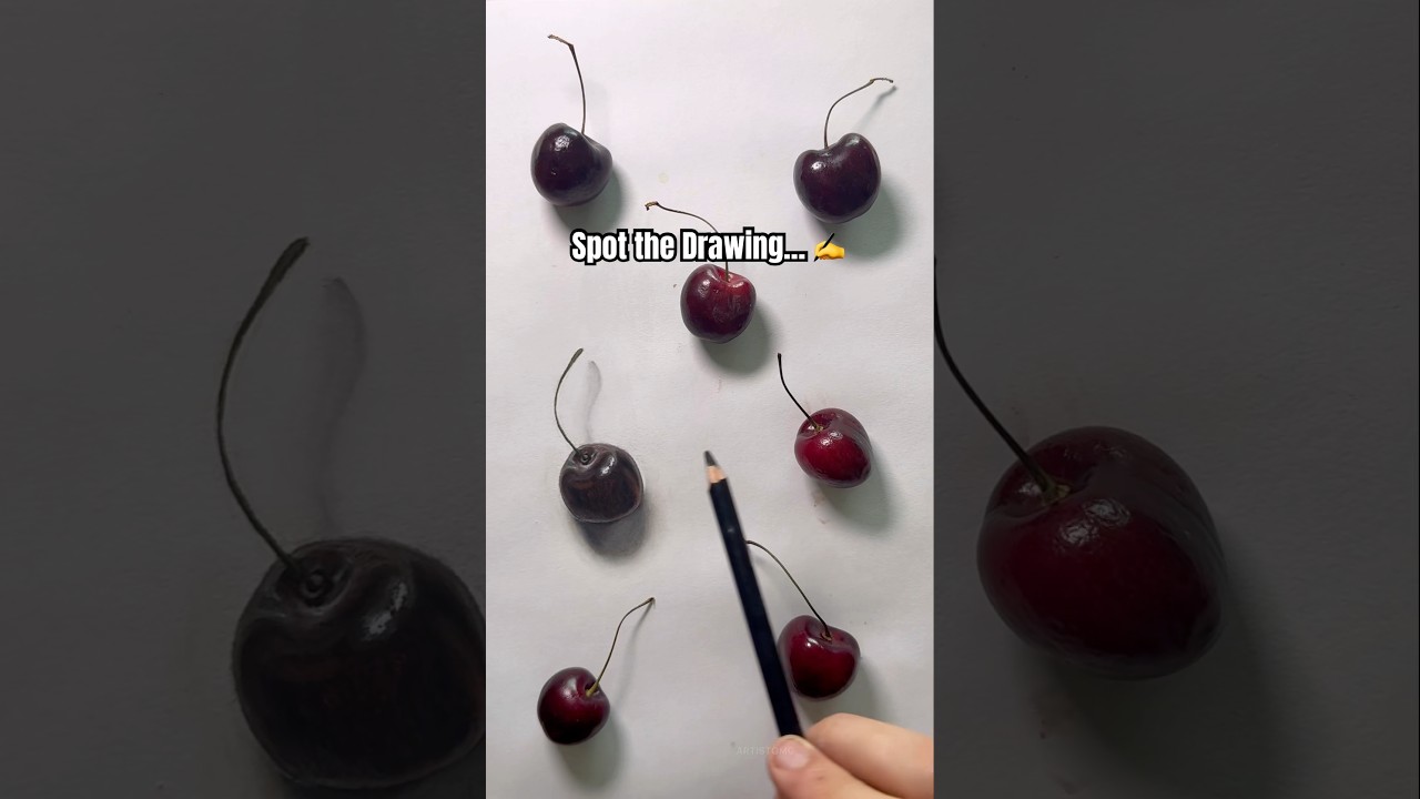 Did you Find The Drawing?! 🤔✨🍒 #funnyart #cherry #artistomg