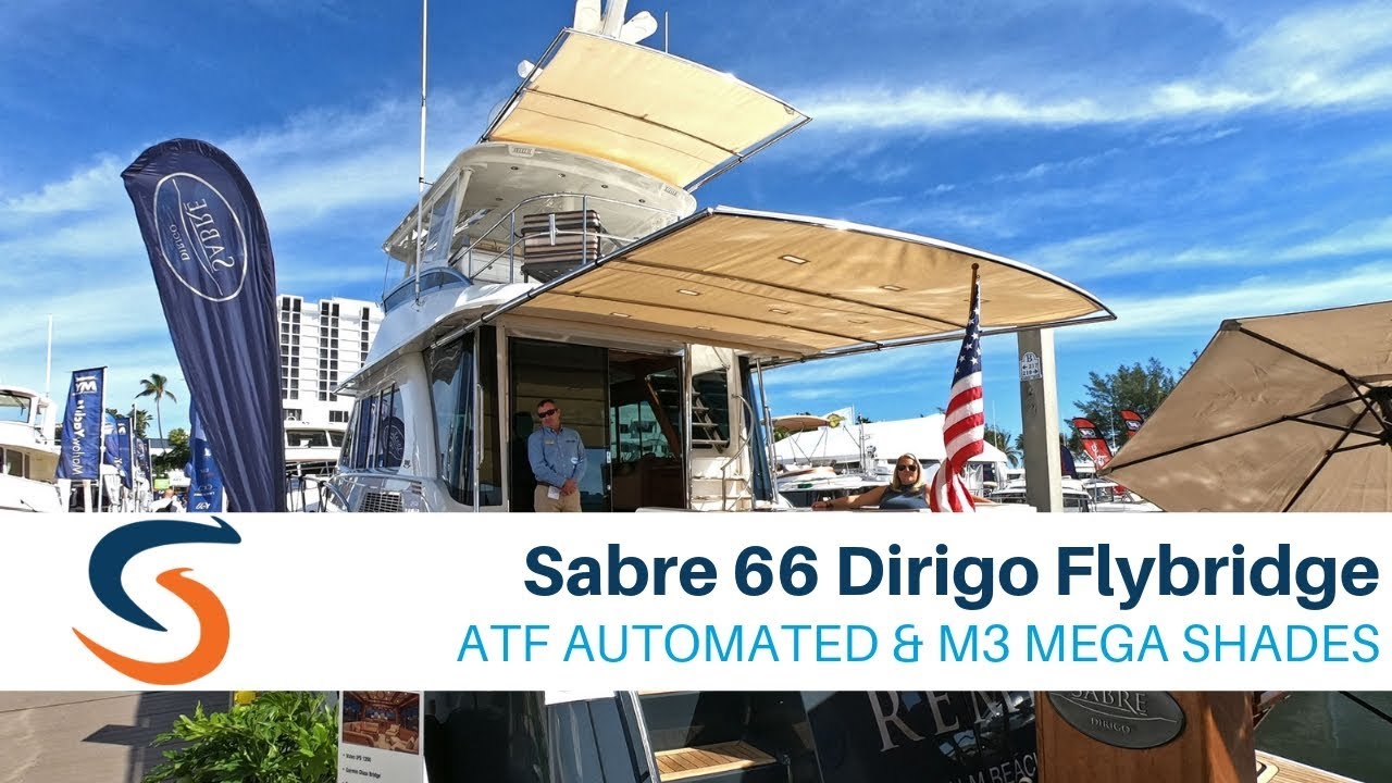 Sabre Yachts 66 Flybridge with Cockpit and Flybridge Boat Shades