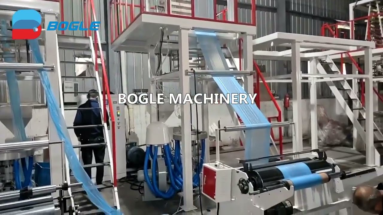 BG55-900 Single Screw PE Blown Film Machine for Shopping Plastic PE T-shirt Bag (48kg/h output)