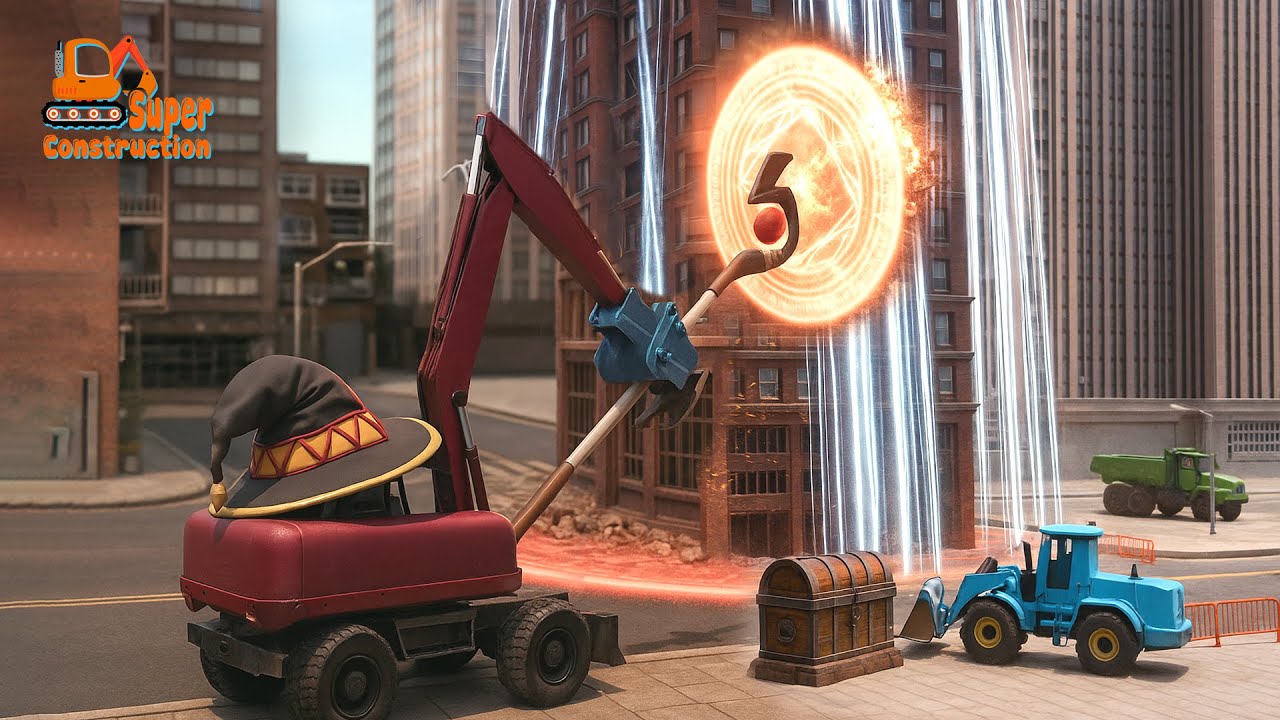 Epic Magic Battle! Bulldozer and Excavator Destroy the Old Building! | CONSTRUCTION VEHICLES