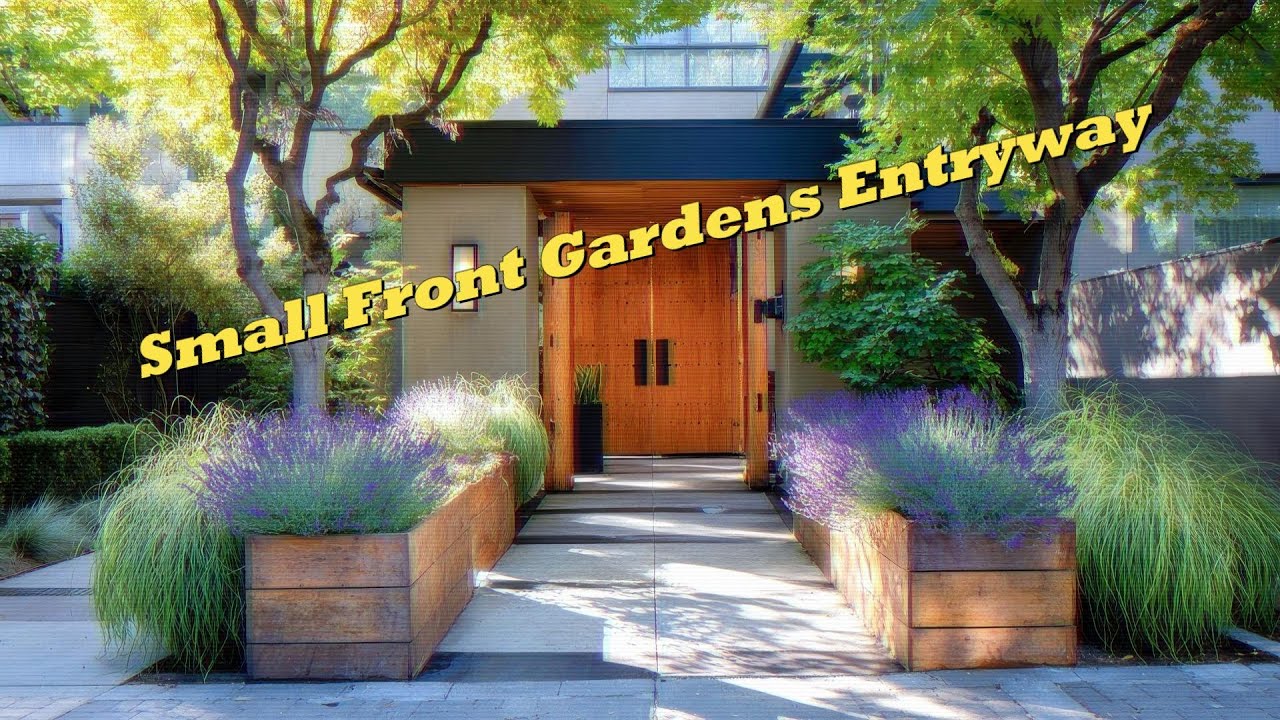 Beautiful Entryways Small Front Garden With Natural Wood Gates And Pergolas Ideas #smallgarden