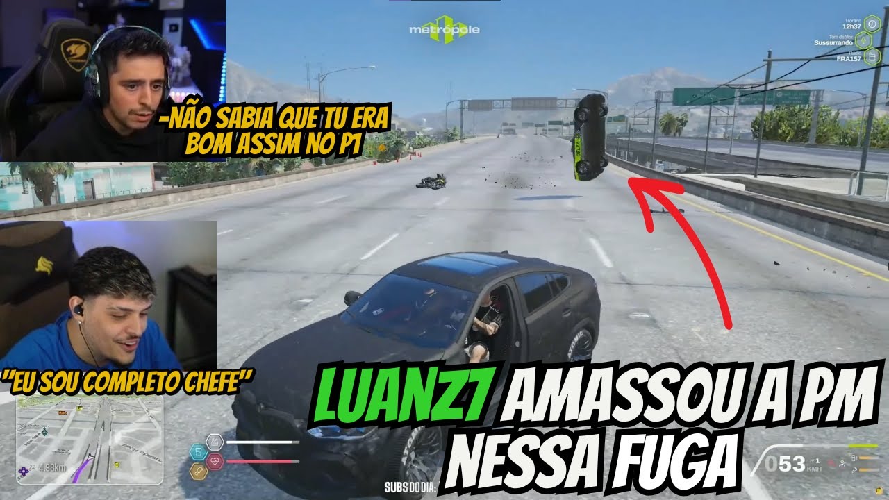 CORINGA FICOU IMPRESSIONADO COM O LUANZ7 DANDO FUGA DA PM