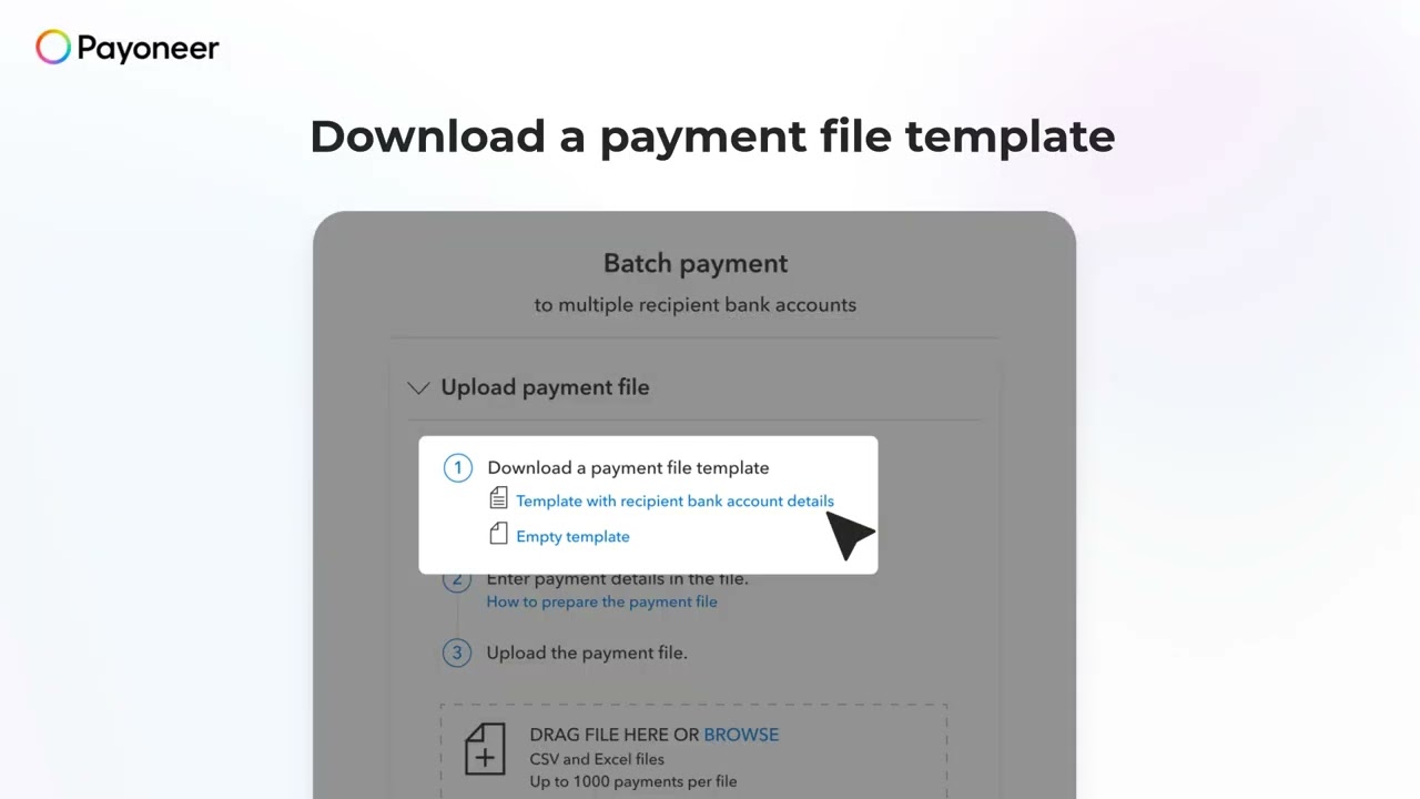 How to pay multiple recipients to their bank accounts from your Payoneer balance