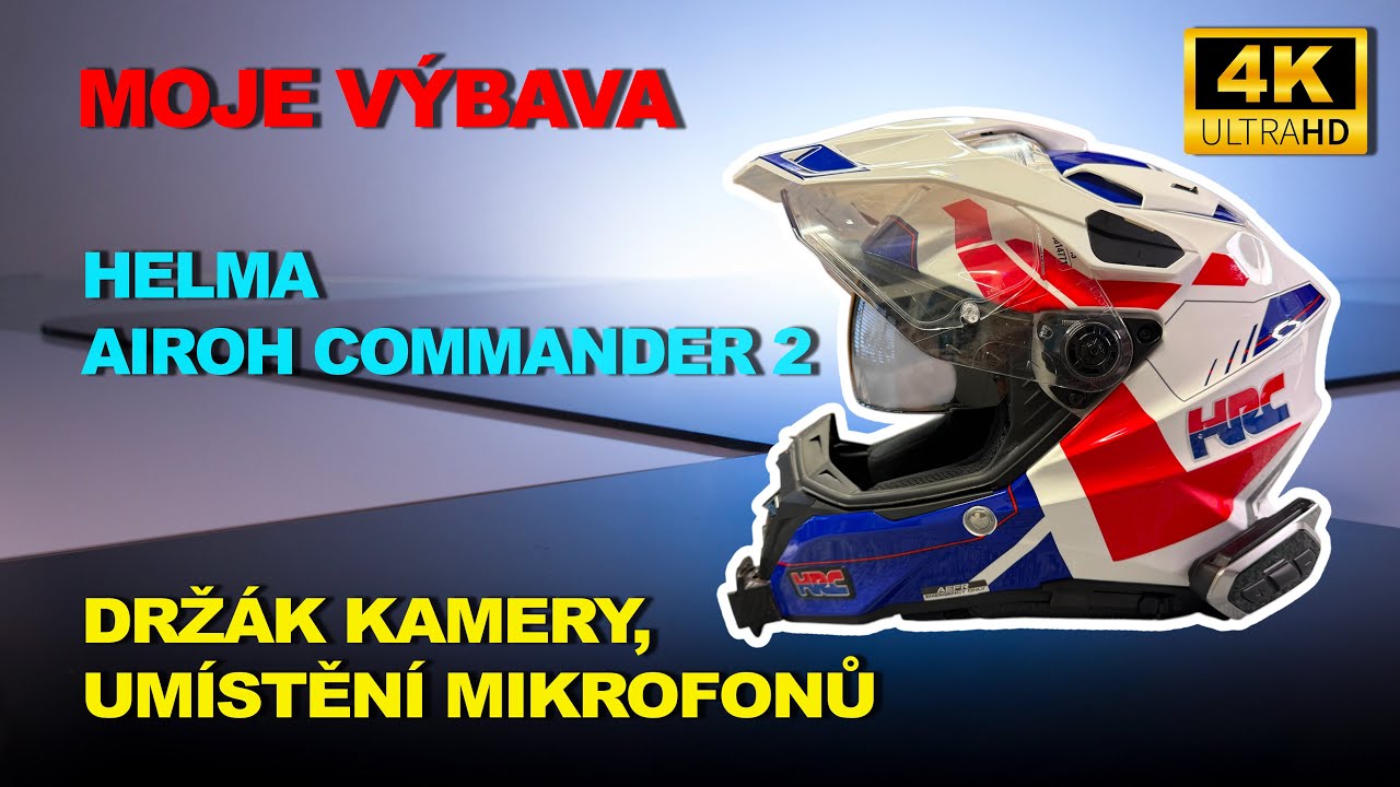 🏍️ Airoh Commander 2 – Nejlepší moto přilba na cesty? 🎥🔥 Osazení techniky pro motovlog.