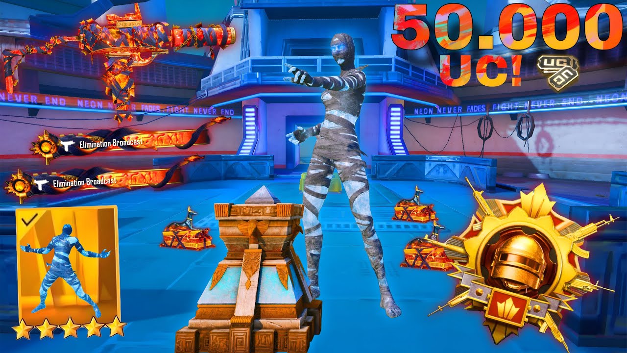 $50.000 UC!🥵 I PLAYED W/ NEW (Lv. 7) CHAINED INFERNO UZI and POLAR SPECTROPHGE SET 😍 | PUBG MOBILE