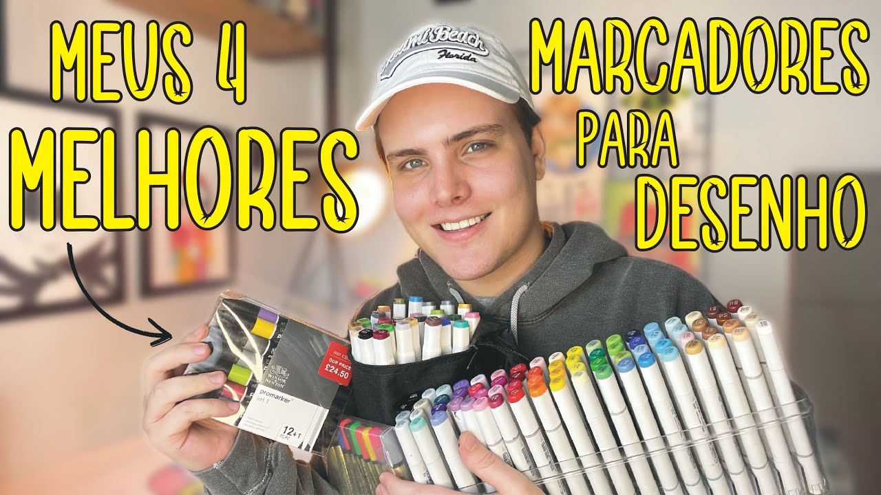 COMPARANDO os meus 4 MELHORES MARCADORES PARA DESDE colorindo o mesmo desenho
