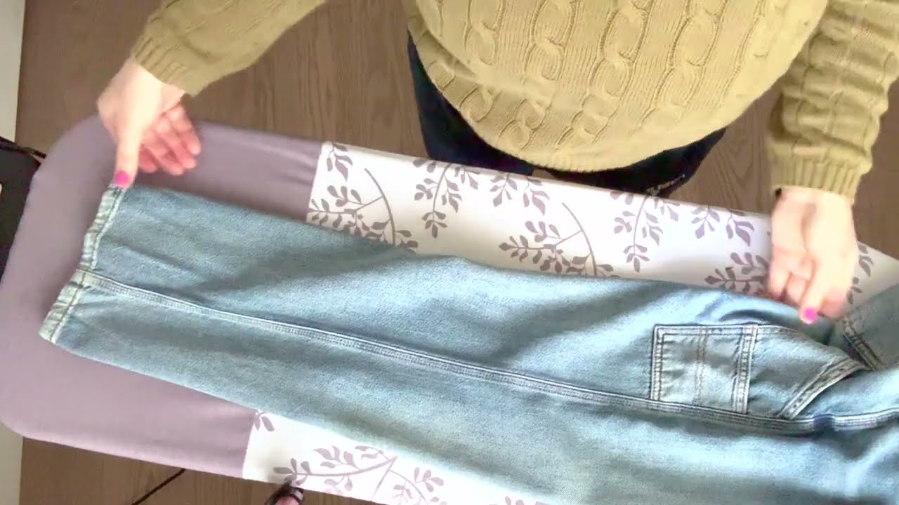 ASMR IRONING JEAN CREASE With A Steam Iron