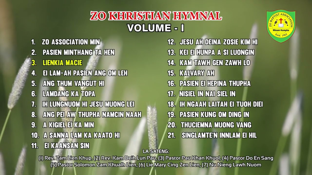 ZO KHRISTIAN HYMNAL (VOLUME-I)