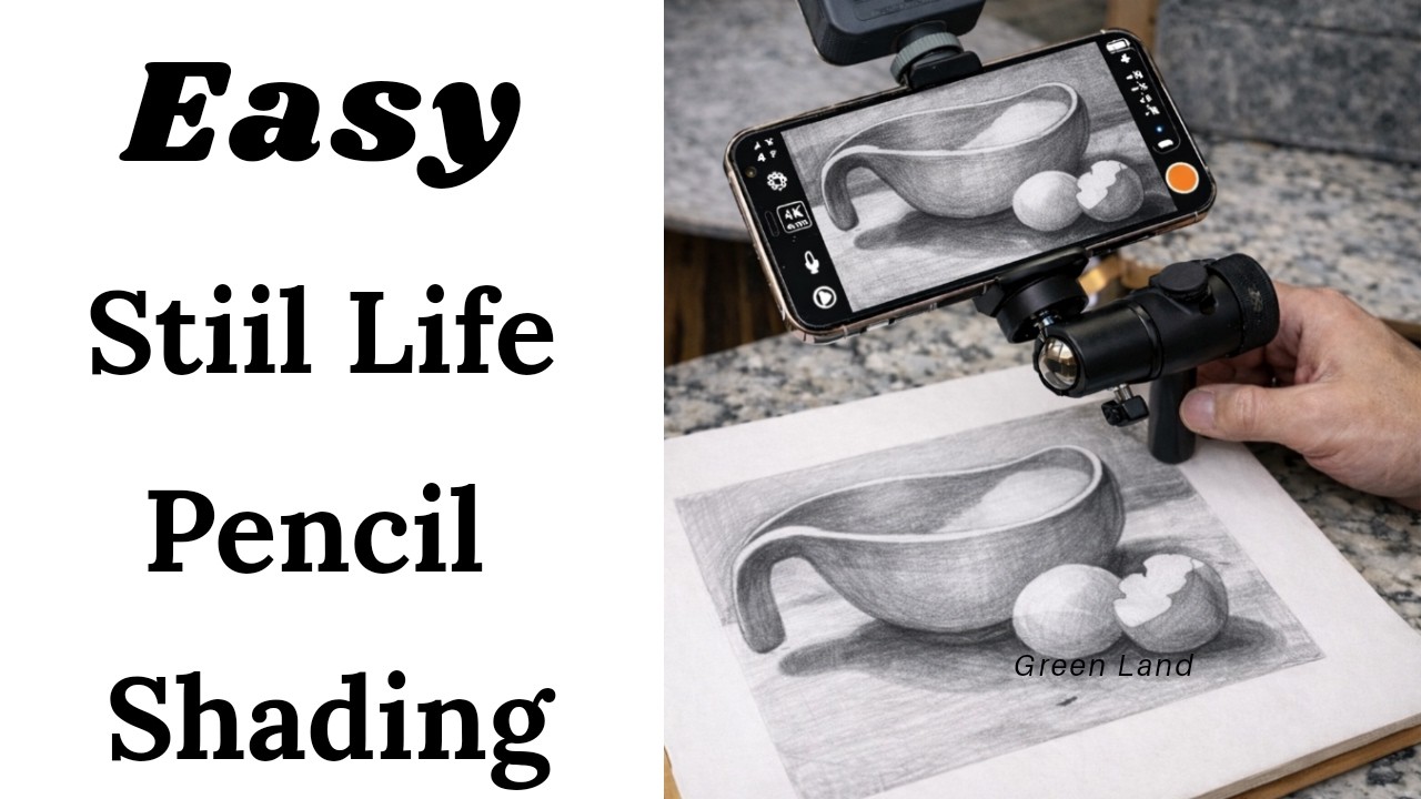 Still Life Pencil Shading Drawing | Realistic Light Shadow  for Beginners || S Kamal Art and craft