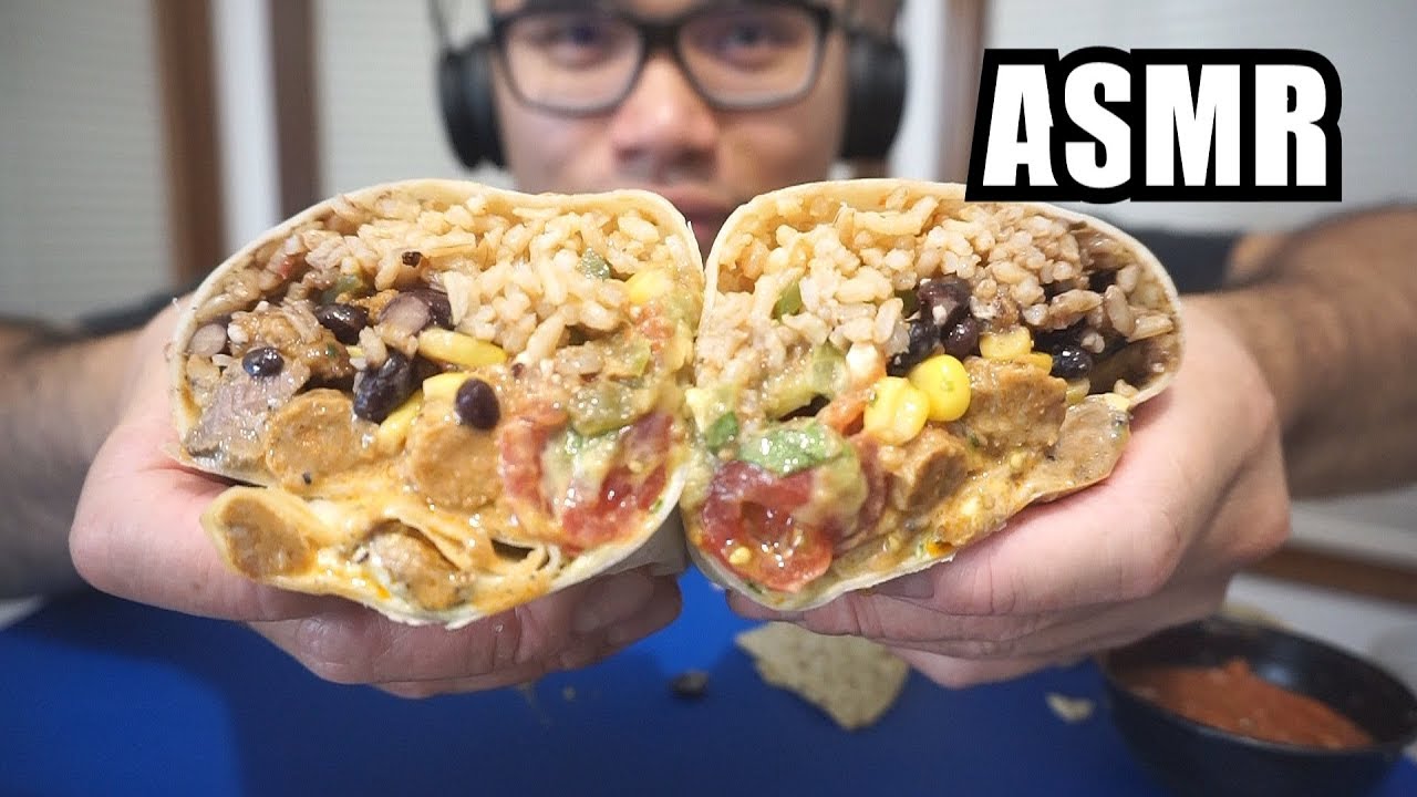 BIG GIANT BURRITO *BIG BITES ASMR *RELAXING EATING SOUNDS