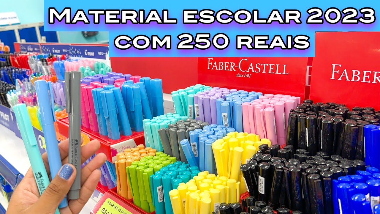 COMPRANDO MATERIAL ESCOLAR 2023 COM 250 REAIS