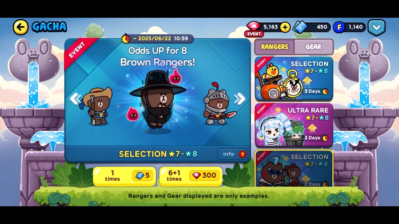 Line Rangers - 2025 Brown Rangers Gatcha