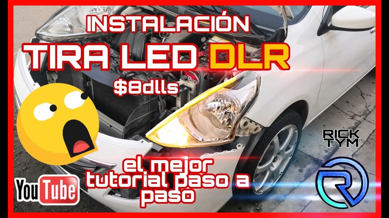 Cómo INSTALAR TIRA LED impermeable FÁCIL!!👌NISSAN VERSA sense , led secuencial