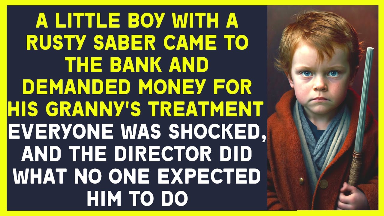 A little boy with a rusty saber came to the bank and demanded money for his granny's treatment.