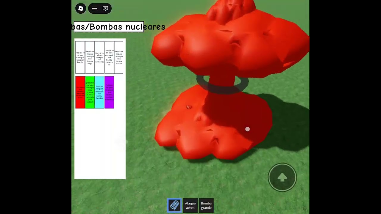 Zab jugando roblox. Está probando bombas nucleares de la mas chiquita a la mas grande explosión.
