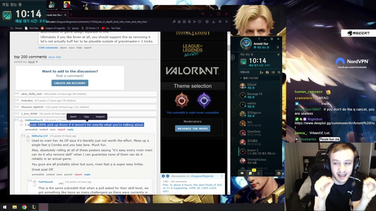 Nemesis RANTS on riven reddit thread