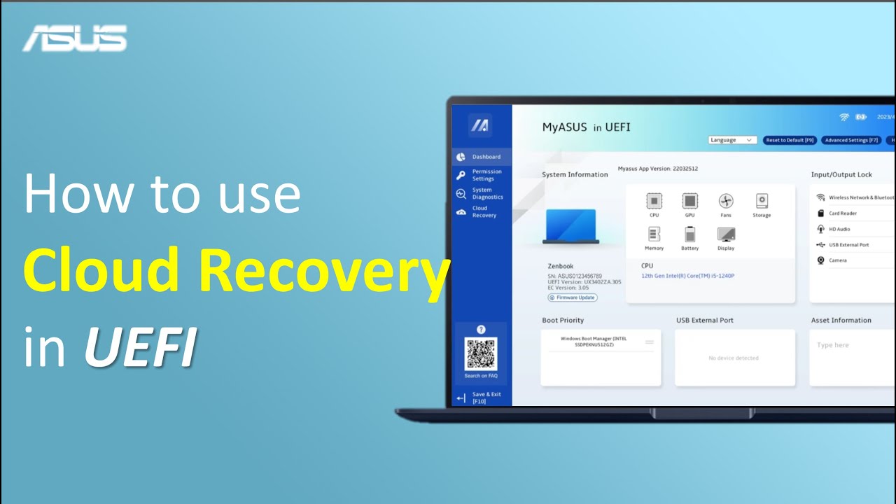 Как использовать облачное восстановление в UEFI?     | ASUS SUPPORT