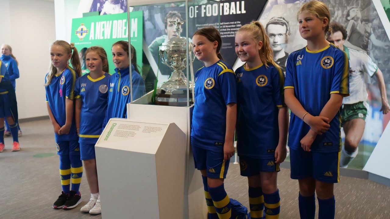 Northern Ireland players surprise Bangor Swifts on stadium tour