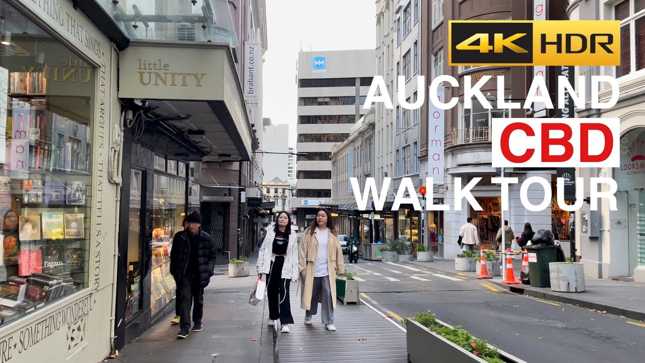 Auckland CBD Walk Tour New Zealand 4K HDR