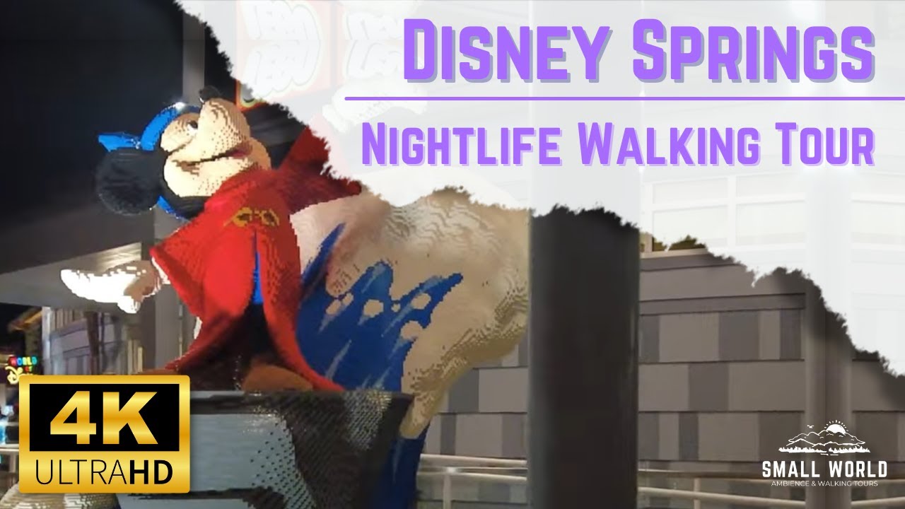 Nightlife at Disney Springs - 4K Street Walk through Walt Disney World's Shopping District