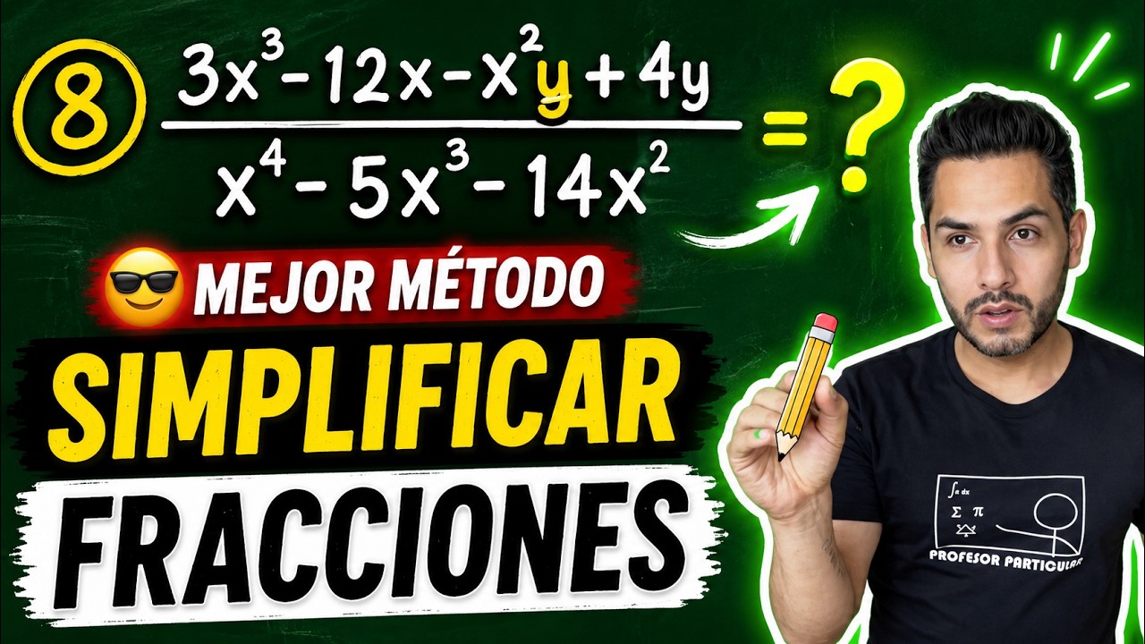 ✅​SIMPLIFICAR Fracciones Algebraicas Ejercicios [𝙋𝙖𝙨𝙤 𝙖 𝙋𝙖𝙨𝙤 𝙁𝙖𝙘𝙩𝙤𝙧𝙞𝙯𝙖𝙣𝙙𝙤😎​🫵​💯​] Álgebra