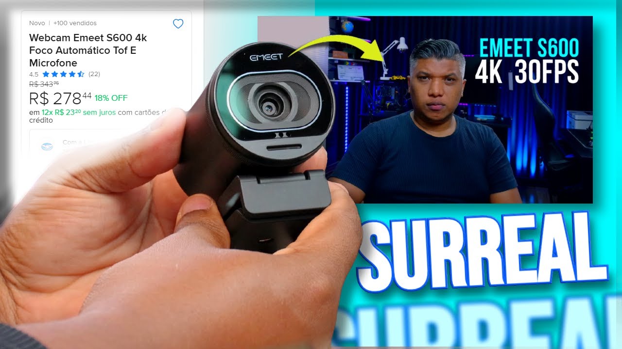 EMEET S600 4K: A WEBCAM PERFEITA PARA TRABALHO E STREAMING – E É BARATA!
