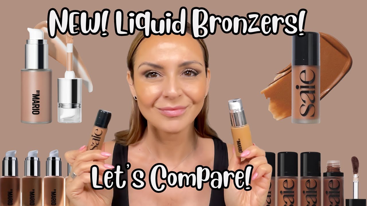 NEW! Liquid Bronzers! MakeUp By Mario, Saie, Glossier!  Full Review & Comparisons!