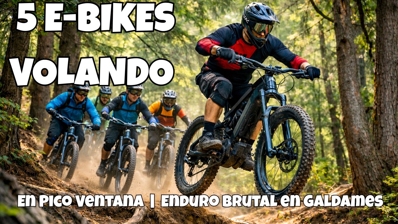 5 E-BIKES VOLANDO en Pico Ventana | Enduro Brutal en Galdames