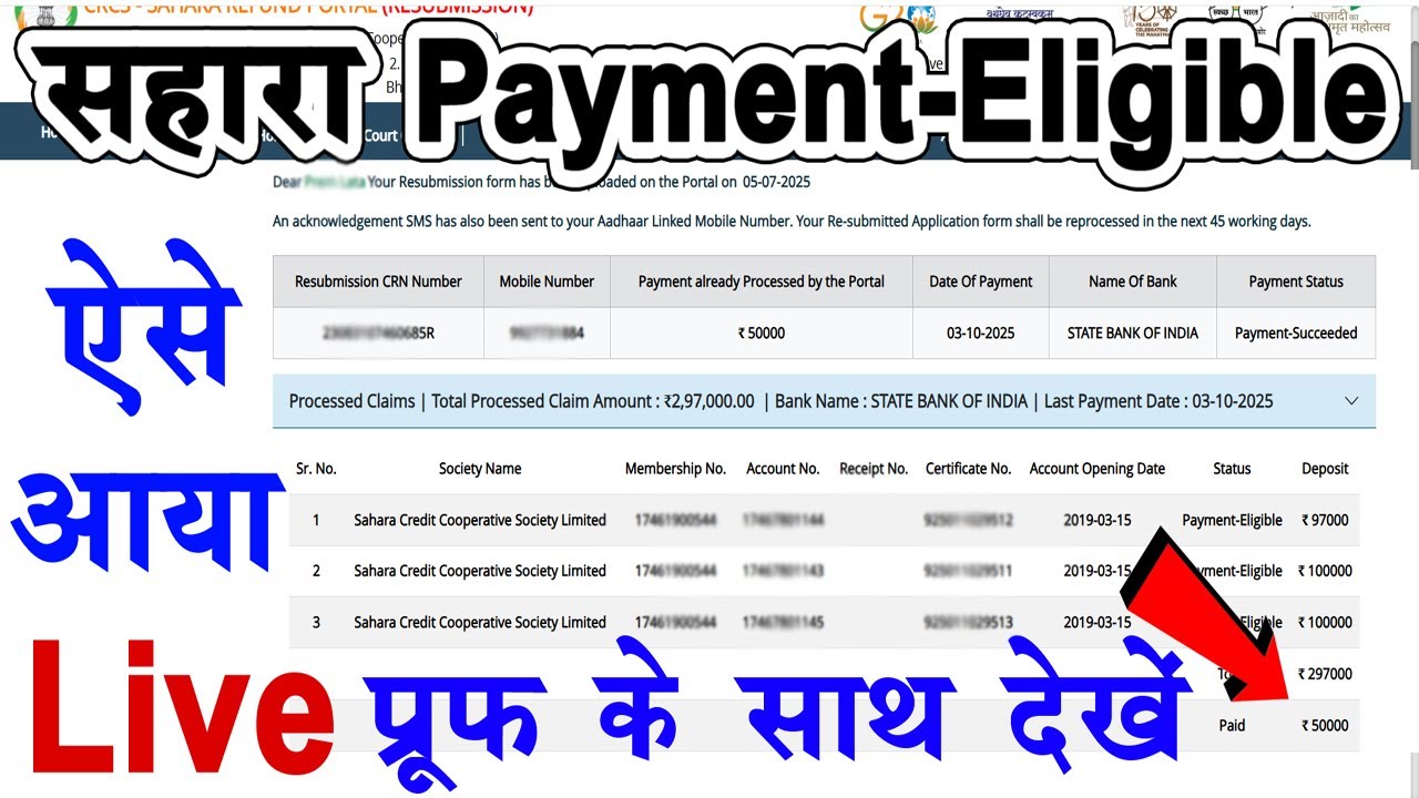 सहारा Payment - Eligible बाला कितने दिनों में आता है | How to Sahara Payment-Eligible |