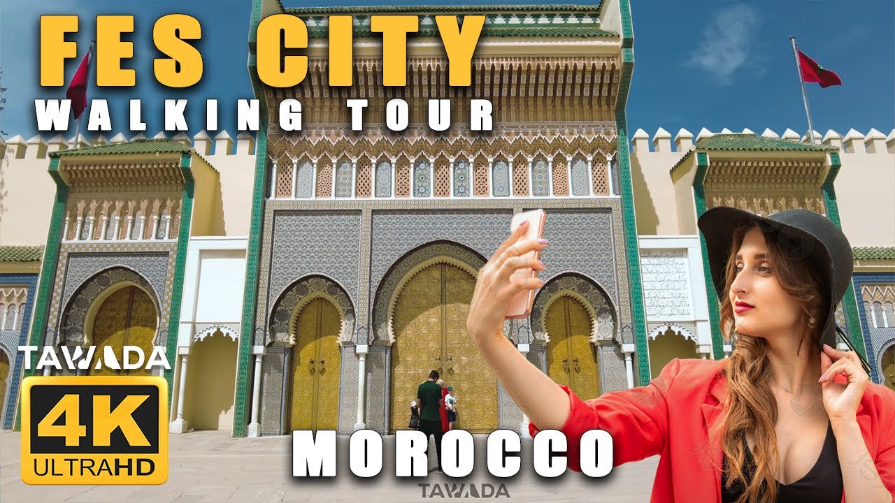 FES city downtown walking tour - Morocco 4k UHD