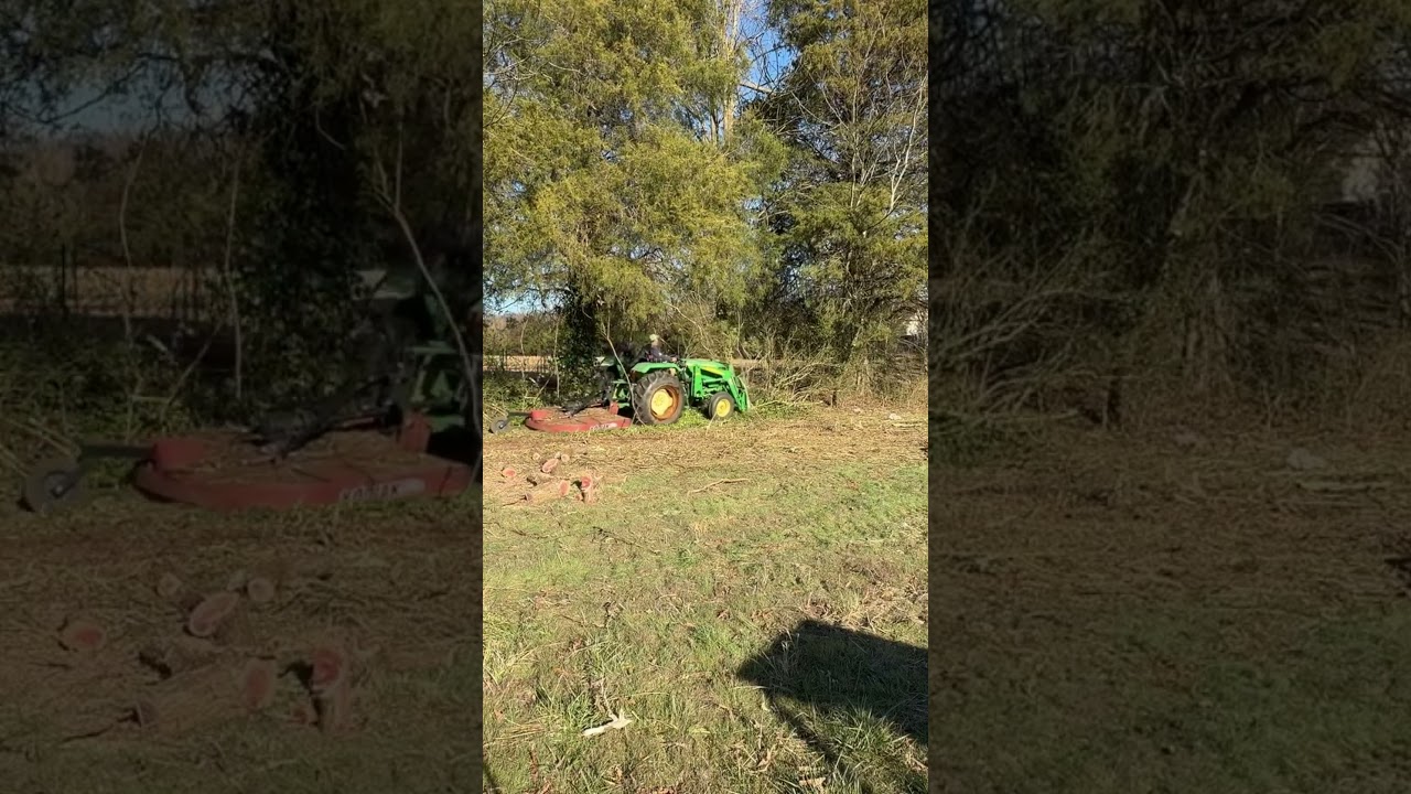 Bush hogging fence rows 