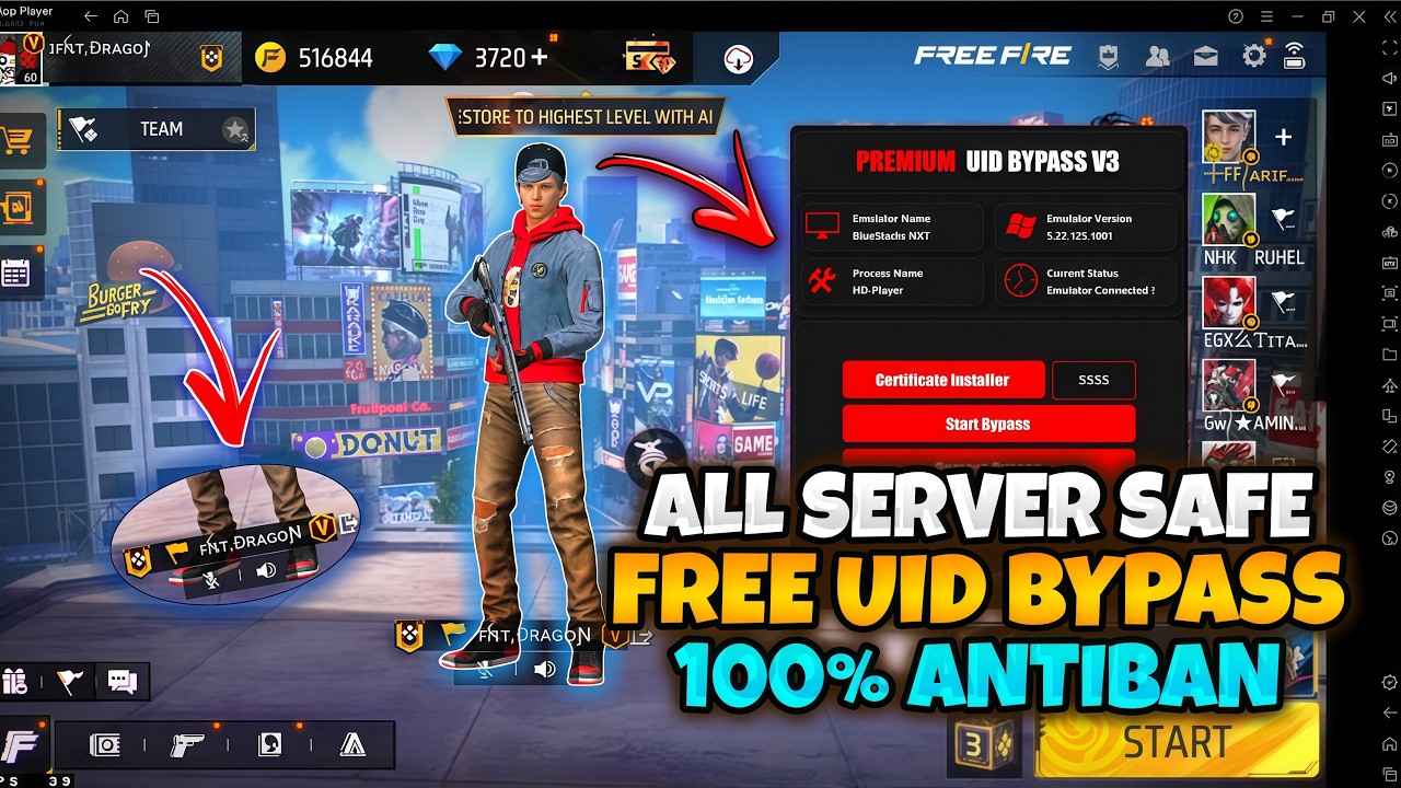 UID EMULATOR BYPASS | UID BYPASS | FREE FIRE UID EMULATOR BYPASS | BYPASS UID ANTIBAN PC BYPASS