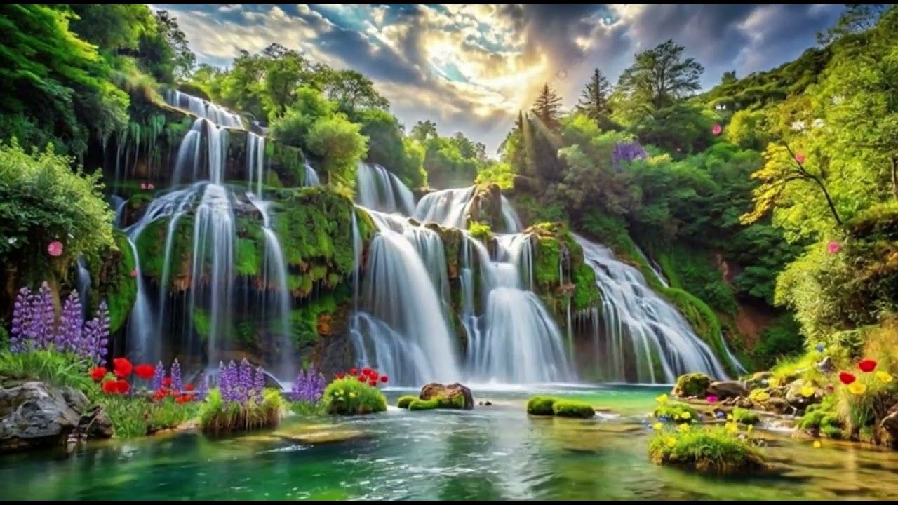 Natural Blooming Waterfall Dreams🥰💯🎞️
