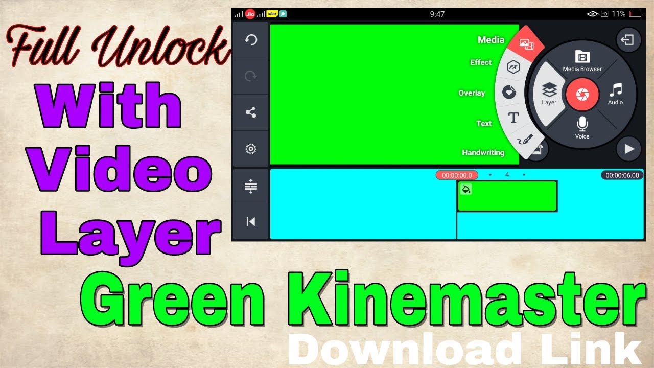 How to Download Green Kinemaster Full Unlock video Layer With Download Link