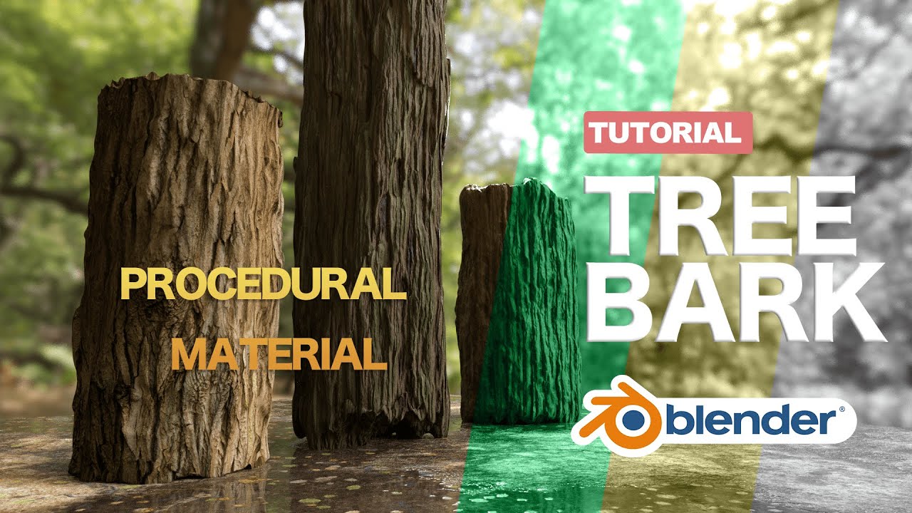 [Blender Tutorial] Procedural Tree Bark| 木の幹の作り方