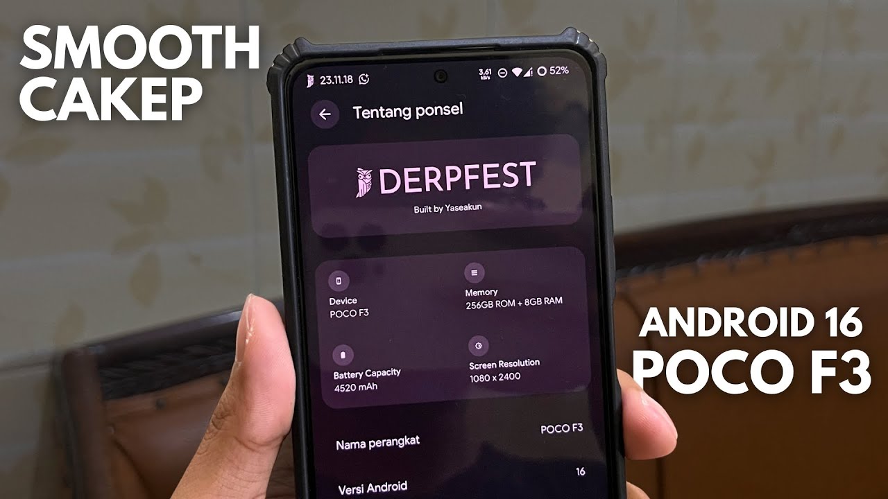 REVIEW CUSTOM ROM AOSP DERPFEST ANDROID 16 di POCO F3 - ENAK BANGET SIH INI