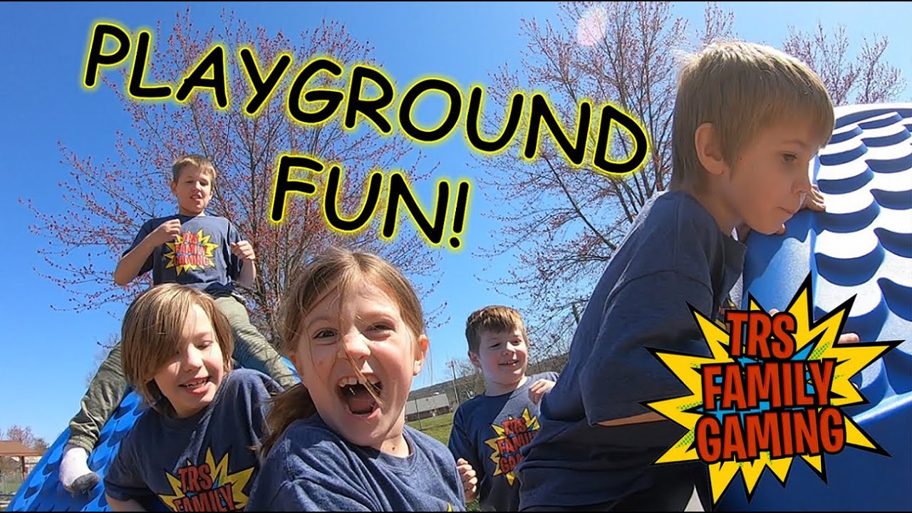 Kids Playground Fun!  Zip Line, Rope Course, Outdoors Adventure! - TRS Family Gaming