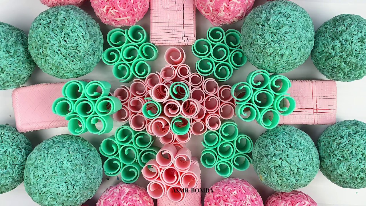 Crushing soap balls.Oddly Satisfying Video.