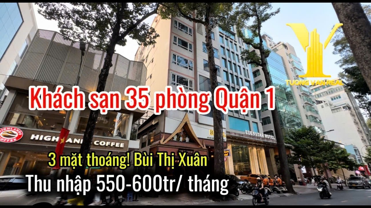 210 Tỷ! Bán Khách sạn 35 phòng góc 3 mặt thoáng MT Bùi Thị Xuân Q1, 8,6 x 20m, thu nhập 550-600tr/th